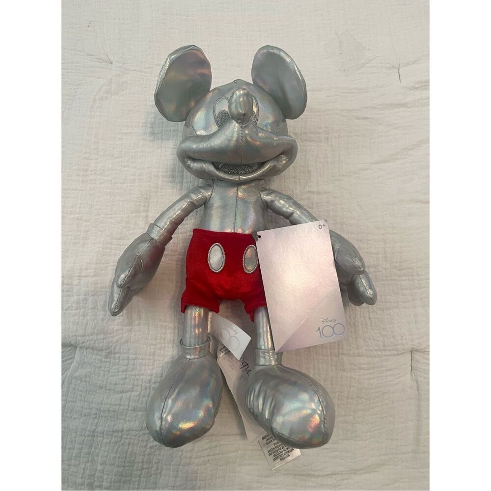 Disney Plush Mickey Shiny The Disney100 Platinum Celebration Collection NEW NWT